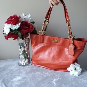 Fox Red Leather Coach Purse